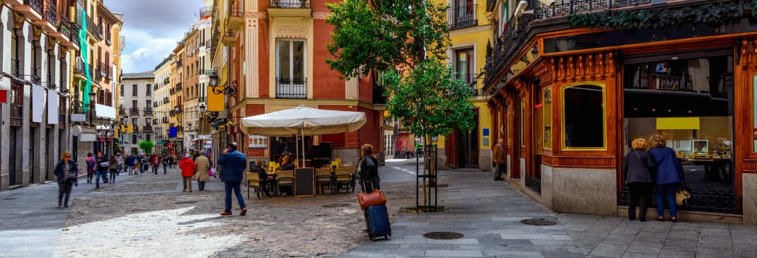 An old cozy street in central Madrid